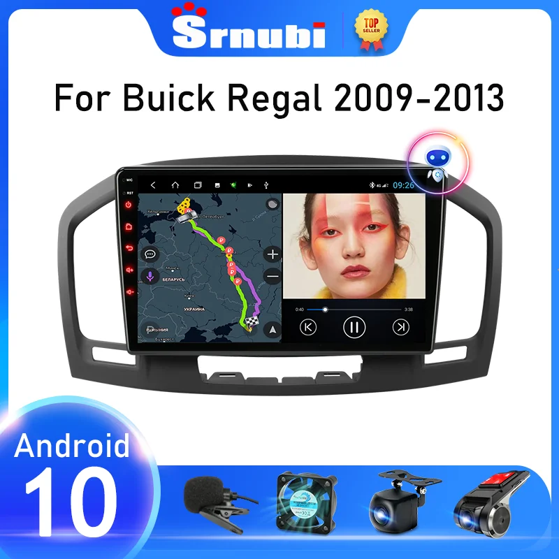 Srnubi auto radio buick regal opel insignia 2009 2010 2011 2012 2013 2 din  android 10 multimidia spēlētājs 4g carplay stereo dvd - vairumtirdzniecība  <